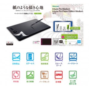 【代引不可】Wacom Intuos Pro Medium/Intuos Pro Paper Edition Medium専用 反射防止フィルム ペーパーライク ケント紙タイプ エレコム TB-WIPMFLAPLL