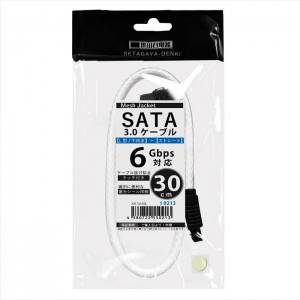 SATA3.0ケーブル ホワイトメッシュケーブル 6Ｇbps対応 30cm ストレート/L型 世田谷電器 AREA AR-SA30L