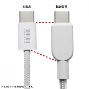 【即納】【代引不可】USB Type-Cシリコンメッシュケーブル（PD60W・2m・ブラック）Type-Cケーブル 急速充電 データ通信 サンワサプライ KU-CCP60SM20BK