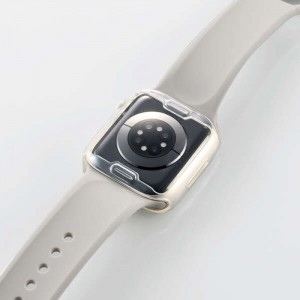 【代引不可】Apple Watch Series 7 41mm フルカバー ソフトケース 耐久性 弾力性 TPUケース マイクロドット加工 クリア エレコム AW-21BFCUCR