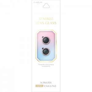 iPhone 16/iPhone 16 Plus レンズ保護ガラスフィルム 「SPARKLE LENS GLASS」ピンク LEPLUS NEXT LN-IM24FGLENSWPK