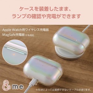 【即納】【代引不可】AirPods Pro 第2世代対応アクセサリ/ソフトケース/&Me/カラビナ付き/オーロラクリア エレコム AVA-AP4UCACR