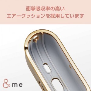 【即納】【代引不可】AirPods Pro 第2世代対応アクセサリ/ソフトレザーケース/&Me/カラビナ付き/サイドメッキ/グレージュ/ゴールドメッキ エレコム AVA-AP4ULMGB