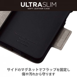 【代引不可】Galaxy A23 5G SC-56C SCG18 ケース カバー レザー 手帳型 マグネット フラップ 耐衝撃 衝撃吸収 軽量 薄型 スタンド機能付 カーボン調ブラック エレコム PM-G227PLFUCB