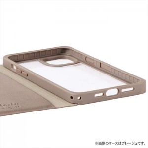 iPhone 14 Plus ケース カバー 軽量 背面クリアフラップケース ブラック Amake 高透明 カード収納 LEPLUS NEXT LN-IA22AMEBK