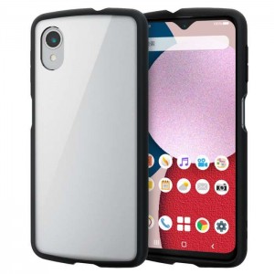 【代引不可】Galaxy A23 5G SC-56C SCG18 ケース カバー ハイブリッド 耐衝撃 衝撃吸収 軽量 薄型 ストラップホール付 背面クリア フレームカラー ブラック エレコム PM-G227TSLFCBK