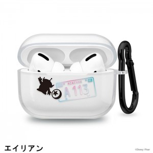 AirPods Pro 充電ケース用 抗菌 ソフトケース ディズニー クリアケース ワイヤレス充電可能 カラビナ付 PGA PG-DAPPTP