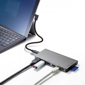 【即納】【代引不可】USB Type-C ドッキングハブ HDMI/LANポート/カードリーダー搭載 USBハブ USB Type-Cハブ サンワサプライ USB-3TCH14S2