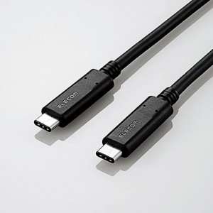 【即納】【代引不可】USB3.1ケーブル/Gen2/C-Cタイプ/認証品/PD対応/3A出力/0.5m/ブラック エレコム USB3-CCP05NBK