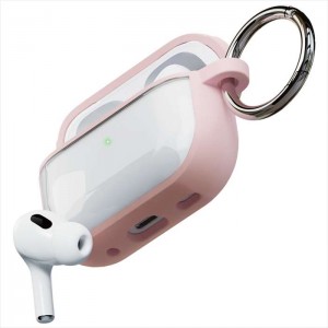 AirPods Pro(第2/1世代)用 タフケース ピンク エアポッズプロケース 耐衝撃 カラビナリング付き PGA PG-APP2HB03PK