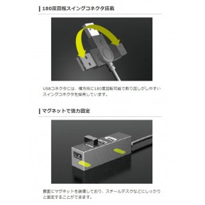 【即納】【代引不可】USBハブ 機能主義 480Mbps USB2.0 4ポート ACアダプタ付 USBケーブル 1m 充電 高速データ転送 ブラック エレコム U2H-TZ427SBK