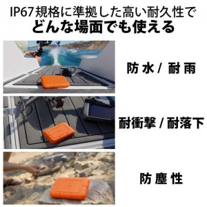 【代引不可】LaCie Rugged SSD 外付け 4TB USB3.2 USB Type-C×1 耐衝撃 IP67規格対応 防塵 防水 5年保証 【 Windows Mac iPad 】対応 ラシー STHR4000800