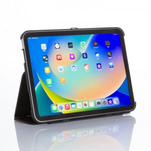 【即納】【代引不可】第10世代iPad 10.9インチ用ハードケース（スタンドタイプ・ブラック） フラップ ラバーコーディング ポリカーボネート サンワサプライ PDA-IPAD1904BK