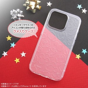 iPhone 16 ディズニー / Like standard 衝撃吸収 バンパー キラキラ ラメ TPUソフトケース / ミッキーマウス レイアウト RT-DP46A/MKM