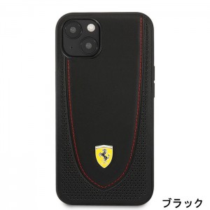 FERRARI 公式ライセンス iPhone13 6.1インチ 2眼モデル 牛革 背面ケース バックカバー かっこいい エアージェイ FEHCP13MRGO