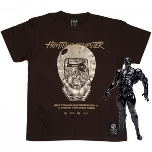 Tシャツ FIGHTING COMPUTER BROWN&SILVER フィギュアセット Lサイズ キン肉マン ウォーズマン CCP 4580565622788