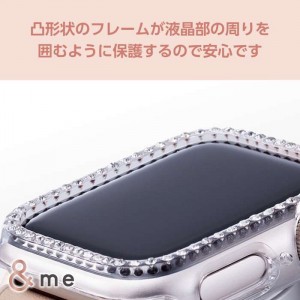 【代引不可】Apple Watch SE 40mm用&me ハードバンパー ストーン付 クリア アップルウォッチ カバー Apple Watch SE ( 第2世代 / 第1世代 ) / Series 6 / 5 / 4 [ 40mm ] バンパー ハード ケース 側面保護 ラインストーン エレコム AW-23EBPPJCR