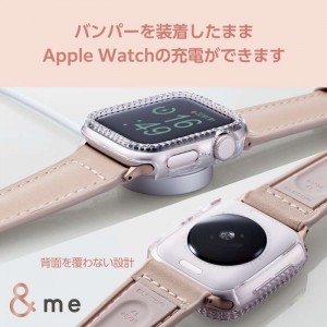 【代引不可】Apple Watch SE 40mm用&me ハードバンパー ストーン付 クリア アップルウォッチ カバー Apple Watch SE ( 第2世代 / 第1世代 ) / Series 6 / 5 / 4 [ 40mm ] バンパー ハード ケース 側面保護 ラインストーン エレコム AW-23EBPPJCR