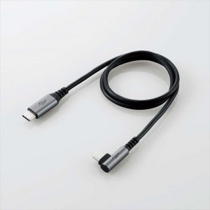 【代引不可】USB2.0ケーブル 0.5m 480Mbps 60W PD対応 USB Type-C L字型ケーブル 充電 データ転送 高速 スマホ タブレット エレコム U2C-CCL05NBK