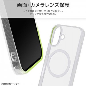 iPhone 16 Plus Like standard MagSafe対応 マグネットアクセサリー対応 衝撃吸収 バンパー ハイブリッドケース / クリア レイアウト RT-P48MG2/CM