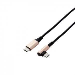 【代引不可】USB-C ケーブル USB Type C to Type C 2m L字 PD 60W  MacBook iPad iPhone パソコン スマホ タブレット 等 タイプC 機器対応  急速充電 ILMF ブラック エレコム U2C-CCL20NBK-IL