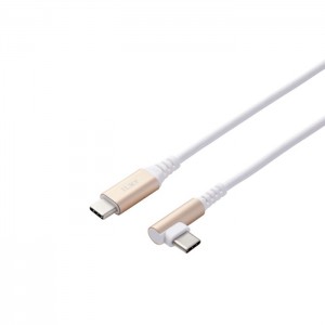 【代引不可】USB-C ケーブル USB Type C to Type C 2m L字 PD 60W  MacBook iPad iPhone パソコン スマホ タブレット 等 タイプC 機器対応  急速充電 ILMF ホワイト エレコム U2C-CCL20NWH-IL