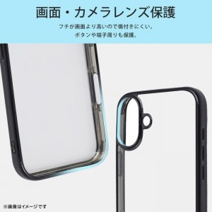 iPhone 16 Plus Like standard 衝撃吸収 バンパー メタリック ハイブリッドケース / シルバー レイアウト RT-P48CC16/SVM