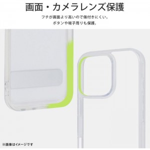 iPhone 16  Pro Like standard スタンド付き 衝撃吸収 バンパー ハイブリッドケース / クリア レイアウト RT-P47STA1/CM