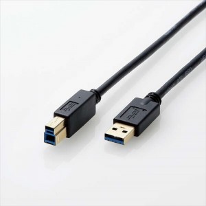 【代引不可】USB3.0ケーブル 1.5m 最大6チャンネル同時録画対応 USB3.0正規認証品 EU RoHS指令準拠 ブラック エレコム DH-AB3N15BK