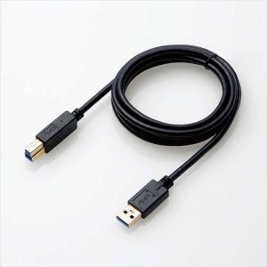 【代引不可】USB3.0ケーブル 1.5m 最大6チャンネル同時録画対応 USB3.0正規認証品 EU RoHS指令準拠 ブラック エレコム DH-AB3N15BK