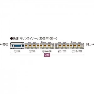 【沖縄・離島配送不可】Nゲージ 223-5000系・5000系 マリンライナー セットE 5両 鉄道模型 電車 TOMIX TOMYTEC トミーテック 98389