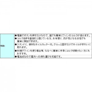 電動ワインオープナー(ホイルカッター付) セーブインダストリー h474