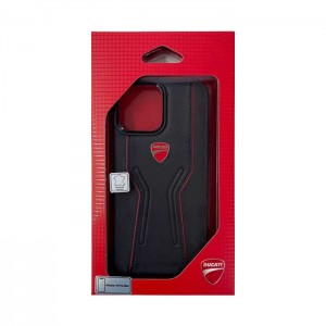 DUCATI ドゥカティ 公式ライセンス iPhone 13 Pro Max 6.7インチ 本革 バックカバー シンプル ブランド エアージェイ DU-TPUPCIP13PM-SB/D6-BK