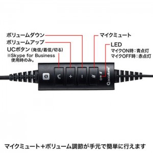 【代引不可】USBヘッドセット 片耳 オーバーヘッドタイプ コールセンター ウェブ会議 テレワーク Zoom Skype インターネット通話 サンワサプライ MM-HSU19BK