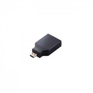 【代引不可】HDMI 変換アダプタ 【 Micro HDMI (タイプD) オス to HDMI (タイプA) メス 】 4K 60P スリムコネクタ RoHS指令準拠 ブラック エレコム AD-HDADS3BK