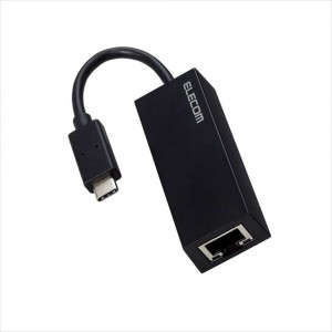 【即納】【代引不可】有線LANアダプター TypeC 変換アダプタ LANポート ×1ポート 1000Mbps USB3.2 Gen1 【 Windows 11 Mac PC iPad Air Pro Nintendo Switch 等対応 】 ブラック エレコム EDC-GUC3V2-B