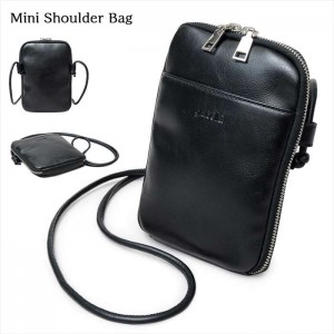 ミニショルダーバッグ MINI SHOULDER BAG 牛床革 スプリットレザー ミニバッグ glabella gl-023-F-BK