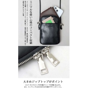 ミニショルダーバッグ MINI SHOULDER BAG 牛床革 スプリットレザー ミニバッグ glabella gl-023-F-BK