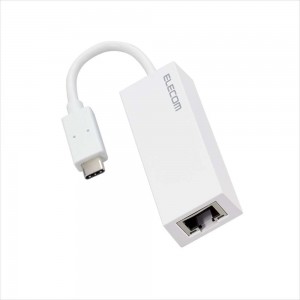 【即納】【代引不可】有線LANアダプター TypeC 変換アダプタ LANポート ×1ポート 1000Mbps USB3.2 Gen1 【 Windows 11 Mac PC iPad Air Pro Nintendo Switch 等対応 】 ホワイト エレコム EDC-GUC3V2-W