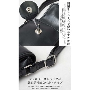 フラップミニショルダーバッグ MINI SHOULDER BAG 牛床革 スプリットレザー ボックス型 ミニバッグ glabella gl-024-F-BK