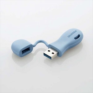 【代引不可】USBメモリー USB3.2(Gen1)対応 一体型キャップ式 子ども用 32GB ブルー エレコム MF-JRU3032GBU