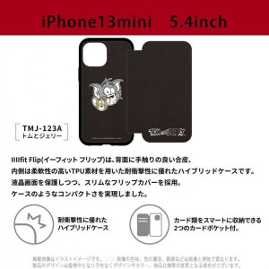 iPhone13mini 5.4インチ 対応 ケース カバー  トムアンドジェリー IIIIfit Flip フリップ型 スマホケース 手帳型 フリップタイプ フリップケース グルマンディーズ TMJ-123A