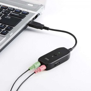 【代引不可】USBオーディオ変換アダプタ 3.5mmプラグ USB A 変換 持ち運び 便利 アダプタ  サンワサプライ MM-ADUSB3N