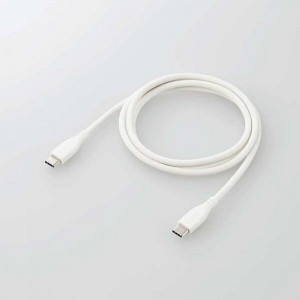 USBケーブル 1m ホワイト なめらかUSB Type-Cケーブル USB PD対応 USB Type-C 超高速 充電 データ転送 スマホ タブレット エレコム MPA-CCSS10WH