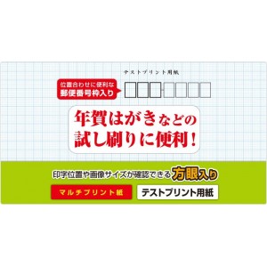 【代引不可】はがきテストプリント用紙 100枚入 方眼入 テストプリント用紙 マルチプリント用紙 エレコム EJH-TEST