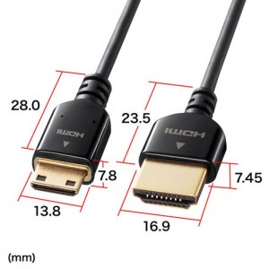 【代引不可】イーサネット対応 ハイスピードHDMIミニケーブル ブラック 1m 4K/30Hz・フルHD対応のデジカメやタブレットに最適 サンワサプライ KM-HD22-10K