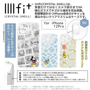 iPhone12Pro 対応 iPhone 12Pro ケース カバー ディズニーキャラクター IIIIfit Crystal Shell 超硬質ガラスケース 耐衝撃   グルマンディーズ DN-842