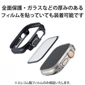 【代引不可】アップルウォッチ カバー Apple Watch Ultra 49mm バンパー ブラック エレコム AW-22CBPPBK