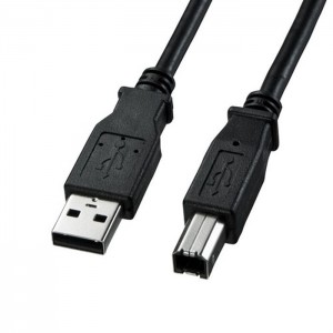 【代引不可】USB2.0ケーブル 5m USBケーブル PC USB周辺機器 接続 2重シールド ツイストペア線 耐振動 耐衝撃 ブラック サンワサプライ KU20-5BKK2