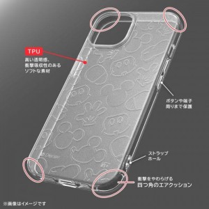 iPhoine 15  14 13 ディズニー TPU キラキラ ミッキー レイアウト RT-DP41A/MKM